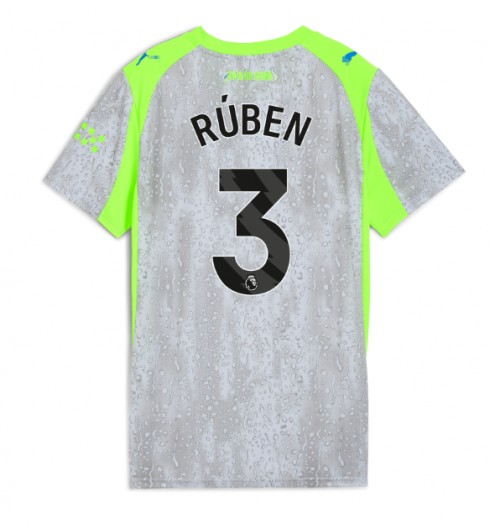 Ženske Nogometnih dresov Manchester City Ruben Dias #3 Tretji 2025-26 Kratki rokavi Ženske Nogometnih dresov Manchester City Ruben Dias #3 Tretji 2025-26 Kratki rokavi